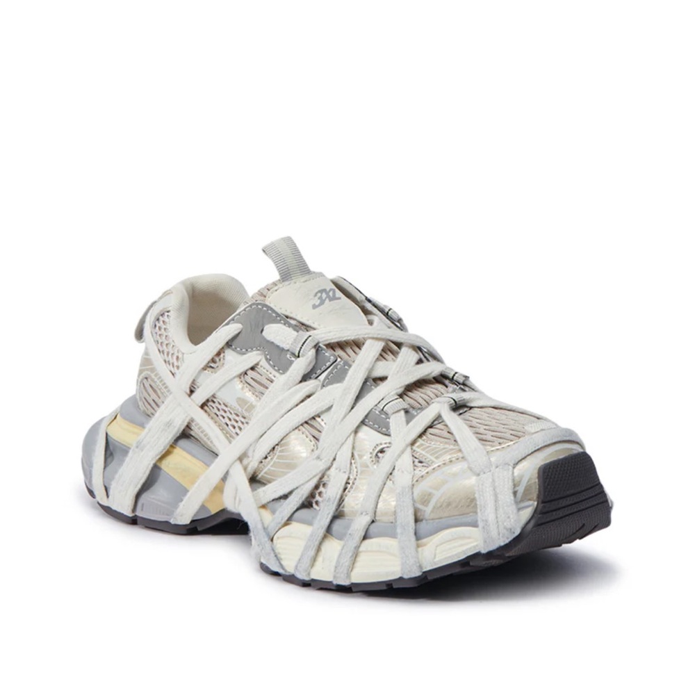 Stylish Women's Sneakers in Cream and Gray